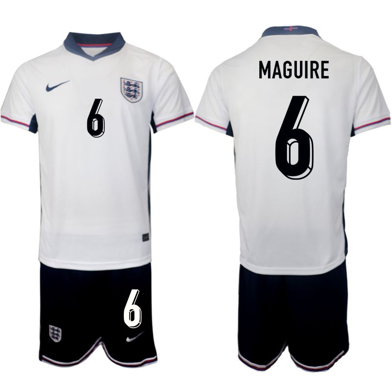Men 2024-2025 Season England home white #6 Soccer Jersey